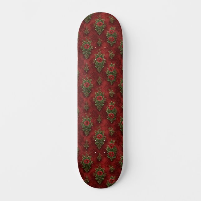 Skateboard Festive Damask  (Anverso)
