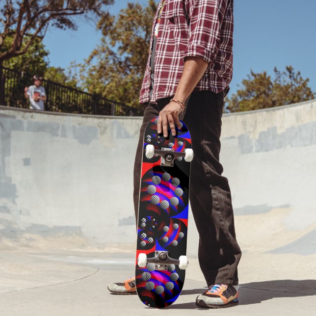 Skateboard Fibonacci 'Fish Checker Black' por Kenneth Yoncich (Exterior 2)