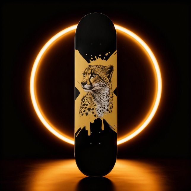 Skateboard Fierce Cheetah Graphic (Subido por el creador)