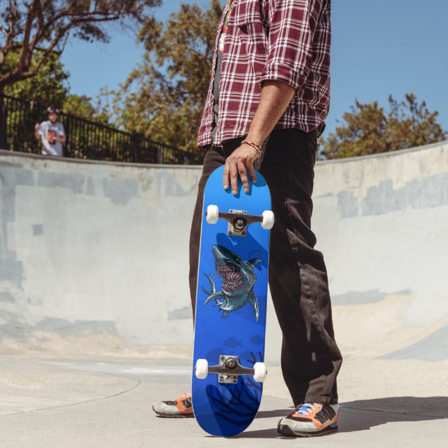 Skateboard Fierce Ocean Shark Scary Fun (Exterior 2)