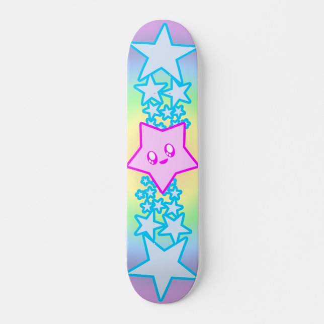 Skateboard Fiesta Kawaii Estrellas Felices (Anverso )
