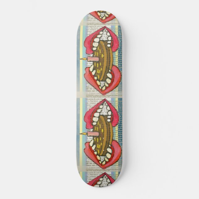 Skateboard Fiesta Time Cakes Lips & Teeth Ferocioso Guay Arts (Anverso)
