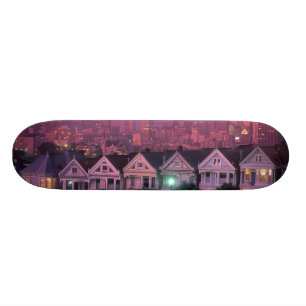 Skateboard Filas al atardecer en San Francisco,