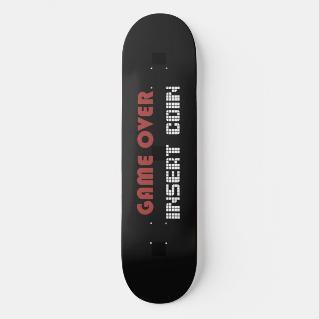 Skateboard Fin del juego retro (Anverso)