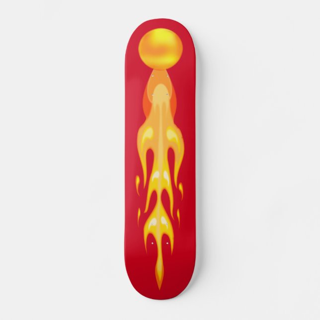 Skateboard Flamante bola de dragón caliente en rojo y amarill (Anverso)