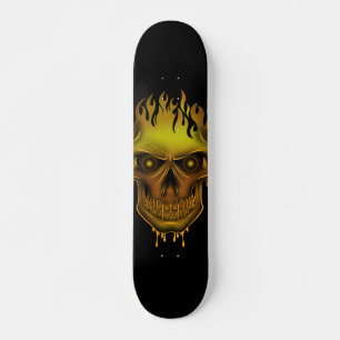 Skateboard Flame Skull - Oro
