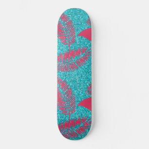 Skateboard Flamenco Rosa Amante de Aves Exóticas Hojas de Pal