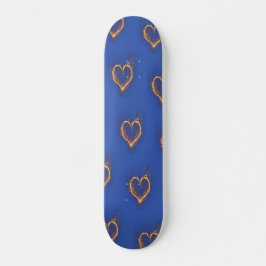 Skateboard Flaming Hearts