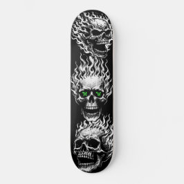 Skateboard Flaming Skulls Personalized