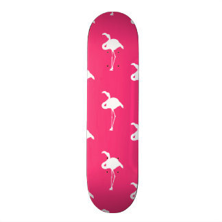 Skateboard Flamingo blanco sobre rosa caliente neón