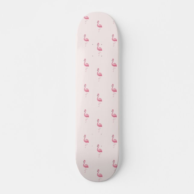 Skateboard Flamingo de pie rosado (Anverso )
