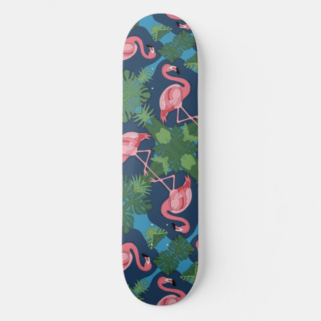 Skateboard Flamingo rosa bonito (Anverso)