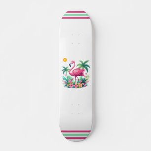 Skateboard Flamingo rosa de Florida/Tropical