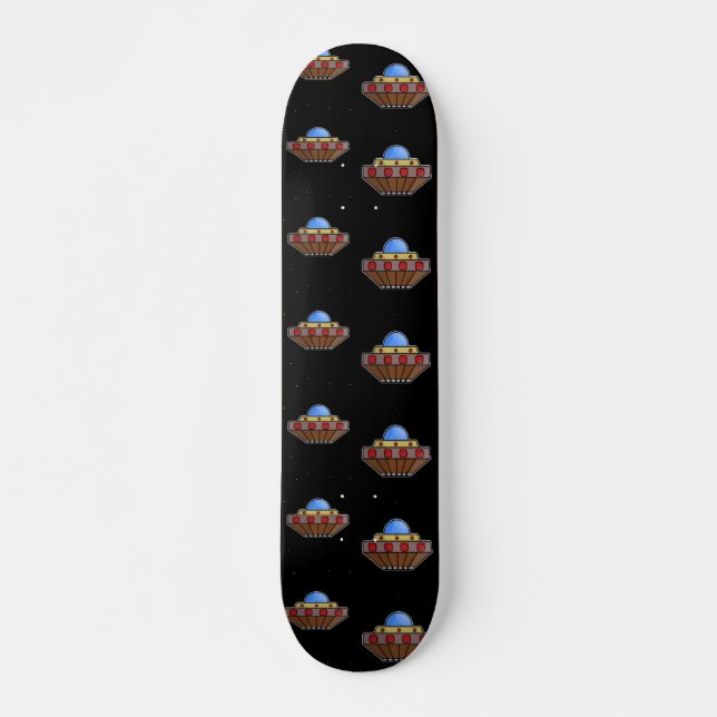 Skateboard Flaufo en negro espacial (Anverso )