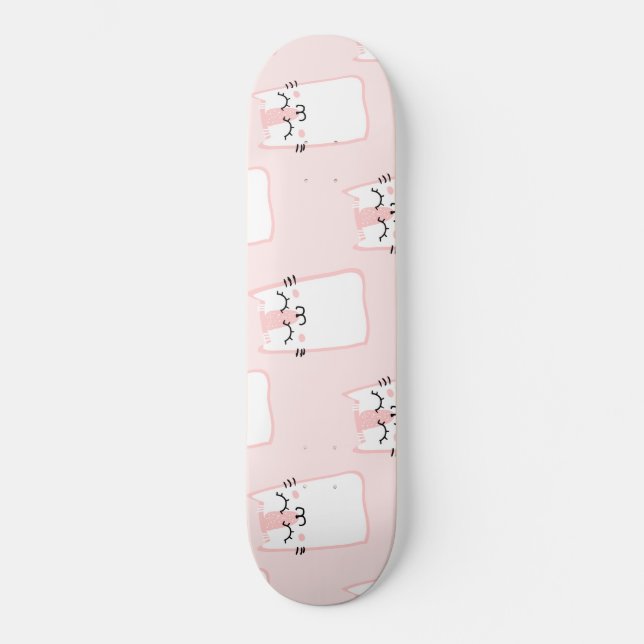Skateboard Flauta Kawaii Strawberry Marshmallow Kitts (Anverso)