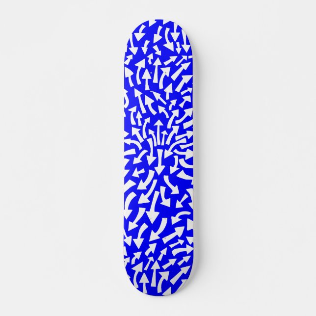 Skateboard Flechas - Blanco sobre azul (Anverso )