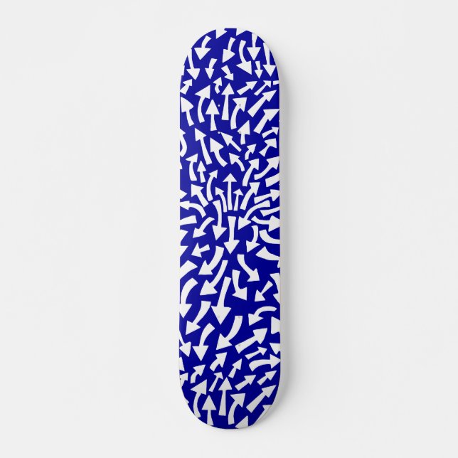 Skateboard Flechas - Blanco sobre azul oscuro (Anverso )