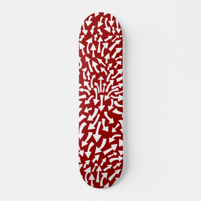 Skateboard Flechas - Blanco sobre el marrón (Anverso )