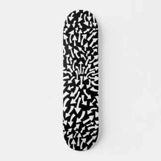 Skateboard Flechas - Blanco sobre negro (Flashback de los 70)
