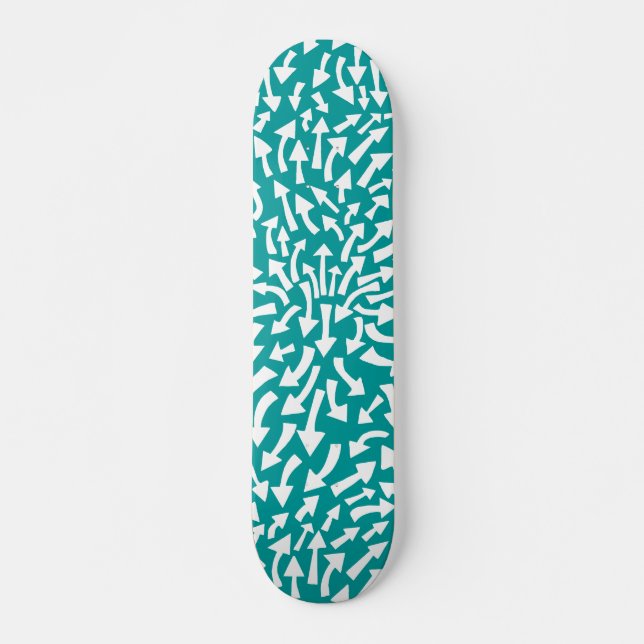 Skateboard Flechas - Blanco sobre Verde azulado (Flashback de (Anverso )