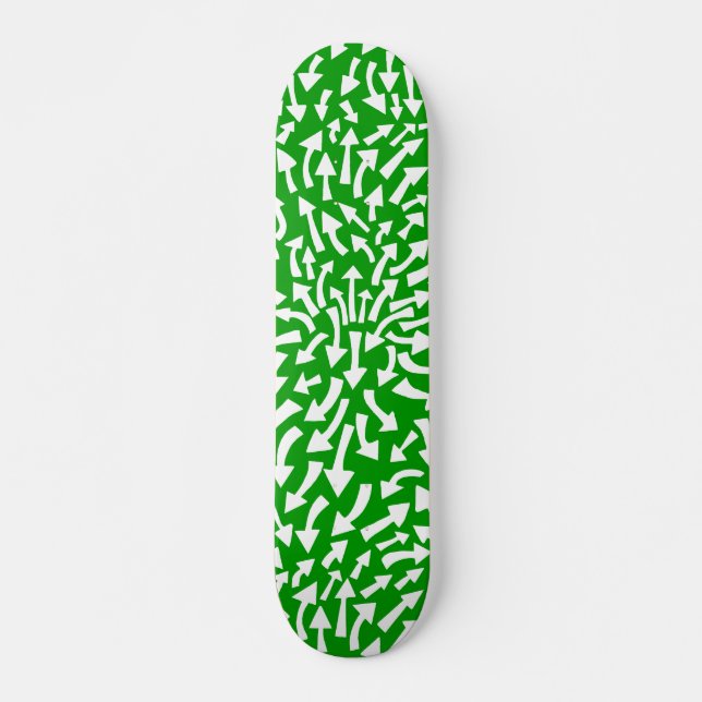 Skateboard Flechas - Blanco sobre verde de hierba (Anverso )