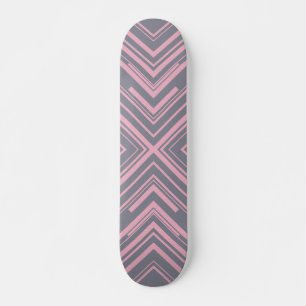 Skateboard Flechas en gris y rosa