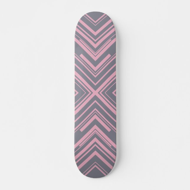 Skateboard Flechas en gris y rosa (Anverso )
