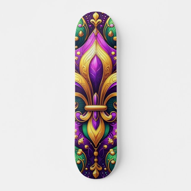 Skateboard fleur de lis mardi gras (Anverso )