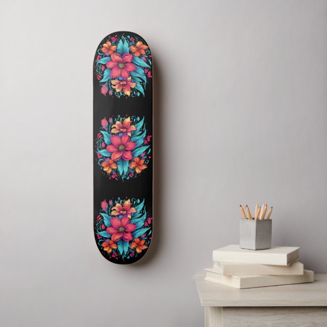 Skateboard Flor (Arte de la pared)