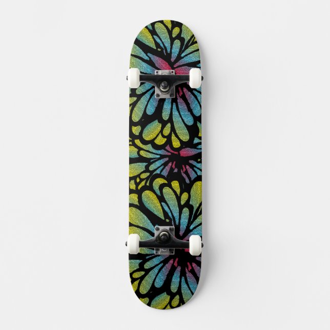 Skateboard Flor abstracta (Anverso)