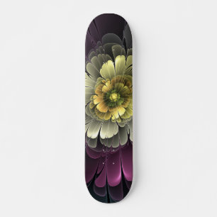 Skateboard Flor abstracta moderna purpura gris khaki