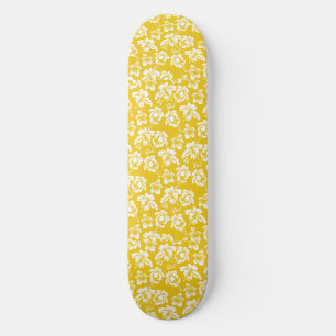 Skateboard Flor amarillo hawaiana