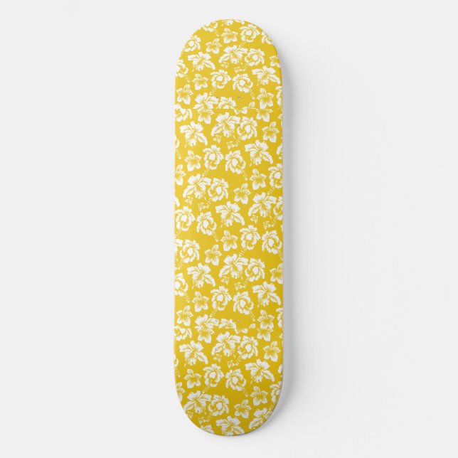 Skateboard Flor amarillo hawaiana (Anverso)