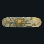 Skateboard Flor azul Lotus en un fondo tan simple con escritu<br><div class="desc">Una hermosa flor azul de loto en plena floración es el foco de esta pieza. El centro amarillo casi hipnotiza en su gloria. Añade un poco de elegancia a tu casa con esta impresión!</div>