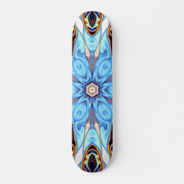 Skateboard Flor azul y Naranja psicodélica de Kaleidoscope