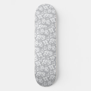 Skateboard Flor blanca boda hawaiana