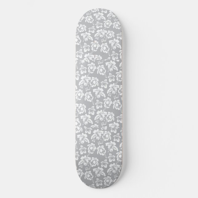 Skateboard Flor blanca boda hawaiana (Anverso)