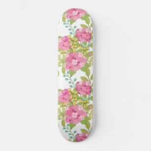 Skateboard Flor Blanca Botánica Floral Floración Hojas