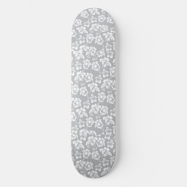 Skateboard Flor blanca hawaiana (Anverso)