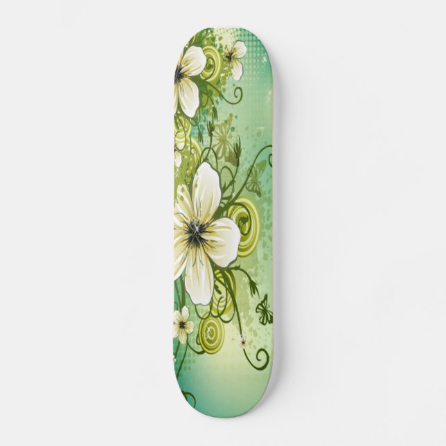 Skateboard Flor blanca Sk8Bord (Anverso)