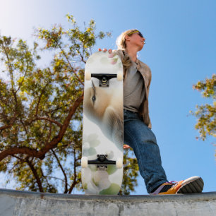 Skateboard Flor de cerezo en flor acuarela primaveral
