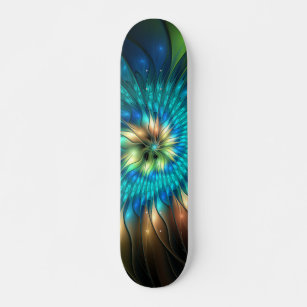 Skateboard Flor de fantasía luminosa, fragancia abstracta col