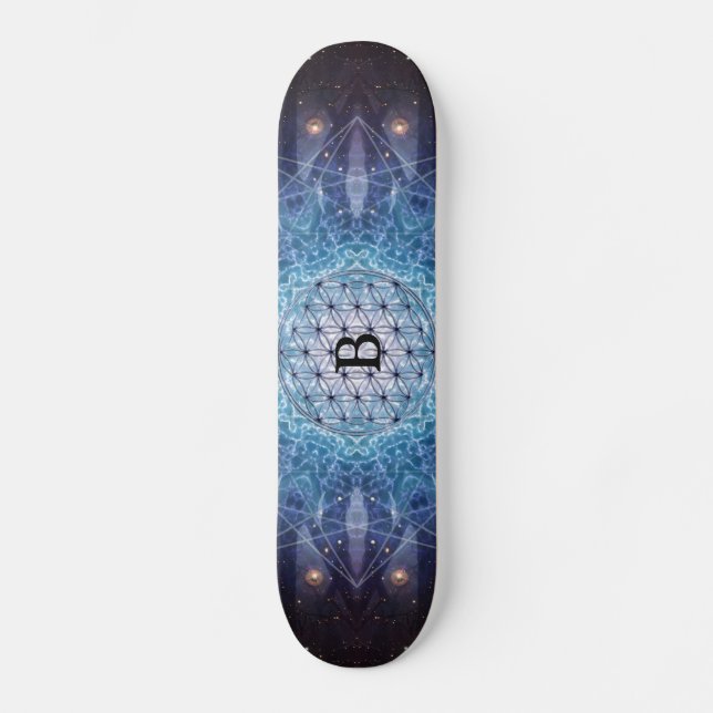 Skateboard Flor de la vida/del regalo espiritual (Anverso)