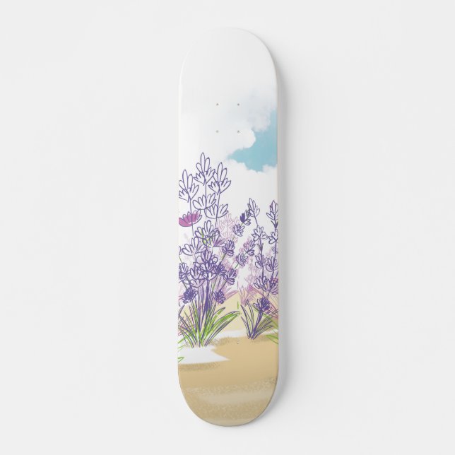 Skateboard Flor de lavanda (Anverso )