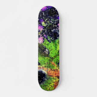 Skateboard Flor de lino y hojas envejecidas en mosaico esculp