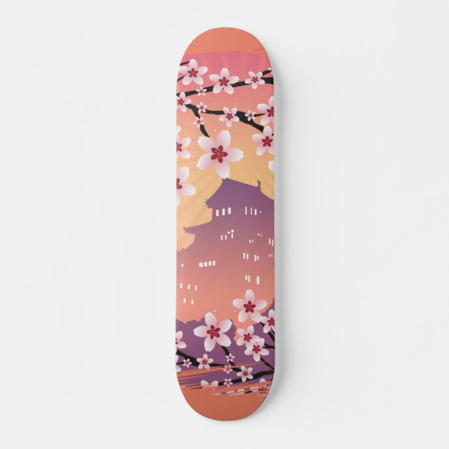 Skateboard Flor de melocotón (Anverso )