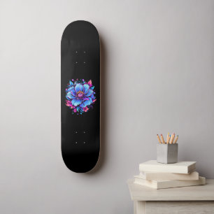 Skateboard Flor de Turquesa