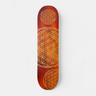 Skateboard Flor de vida / Blume des Lebens - oro