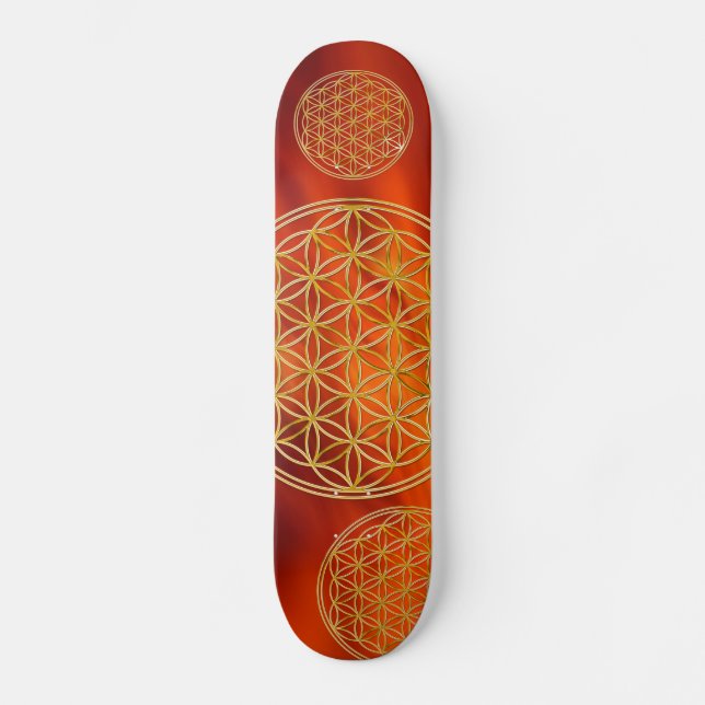 Skateboard Flor de vida / Blume des Lebens - oro (Anverso)