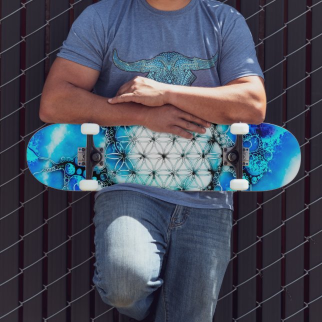 Skateboard Flor De Vida - Formas Coloridas 2 (Exterior 3)